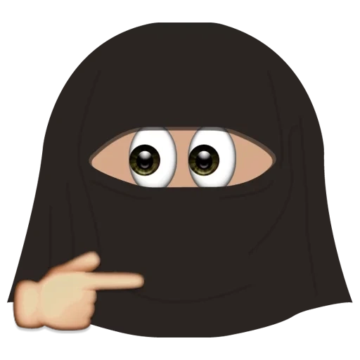 emoji, emoji, souriant, emoji blaclave, émotions de l'émoticône hijabe