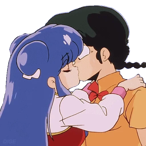 ranma, ranma, ranma 1/2, shampoo ranma kiss, ranma 1/2 anime kiss