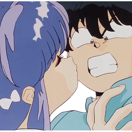 ranma, lanma 1/2, karakter anime, pasangan anime, ciuman oleh ranma akan