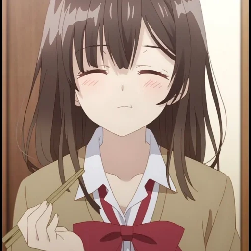 anime girls, menina anime, personagens de anime, sayu ogiware está sorrindo, os personagens do anime da garota