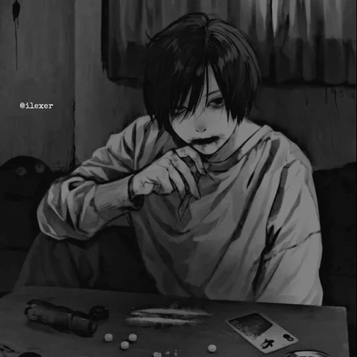 anime, figure, anime boy, anime de bande dessinée, anime triste