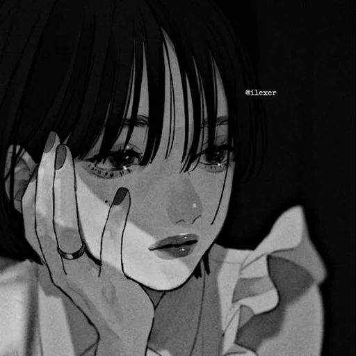 anime, figure, images animées, caricature triste, anime triste