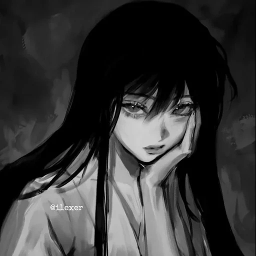 picture, dark drawings, sad anime, anime drawings of girls, drawings of anime girls