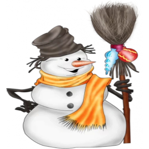 manusia salju, manusia salju yang ceria, snowman clipart, ilustrasi snowman, snowman menggambar tahun baru