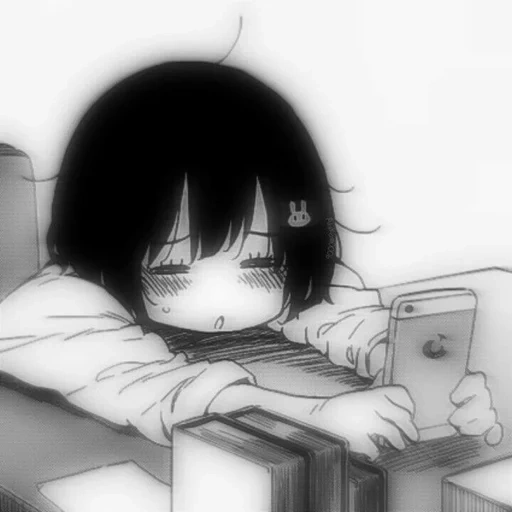 imagen, ideas de anime, el anime es aburrido, personajes de anime, chica de anime cansada