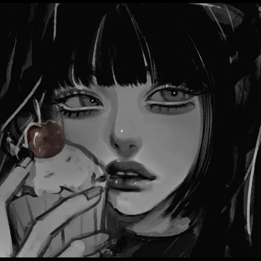 foto, idéias de anime, grande terror, desenhos de garotas de anime, anime estética black grey em 2 2021