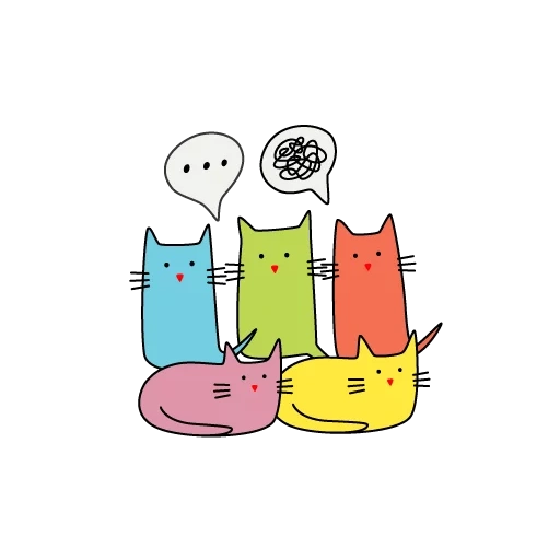 gato, gatos, el gato de niños, impresión de gatos, dibujos bocetos de gatos coloreados