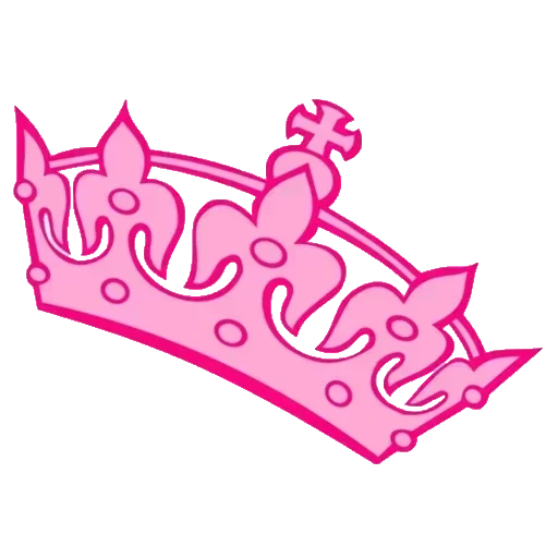 розовая корона, розовая корона клипарт, розовая корона принцессы, корона мультяшная розовая, наклейка корона принцессы