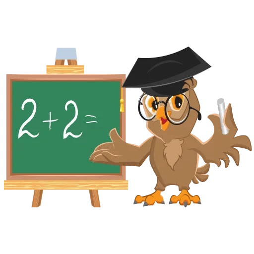 a clever owl, the pedant owl, teacher owl, chalk plate, owl math teacher