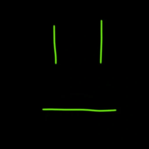 trevas, humano, fundo preto, um sorriso de fundo preto, o cursor é verde neon