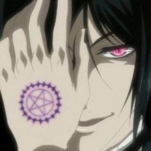 butler dark 2, sebastian michaelis, cetak sebastian michaelis, sebastian seal butler gelap, butler sebastian gelap dengan pin