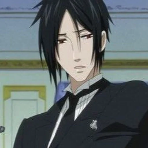 housekeeper, butler animation, michelis sebastian, black butler animation, sebastian the dark housekeeper on the screen cooks