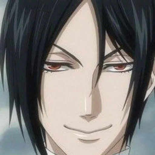 sebastian michelis, anime von sebastian michelis, sebastian michaelis lächelt, sebastian michaelis grinst, dark butler sebastian