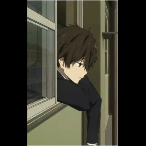 khotaro oreck sedih di jendela, menggambar, karakter anime, anime sedih, guys from anime