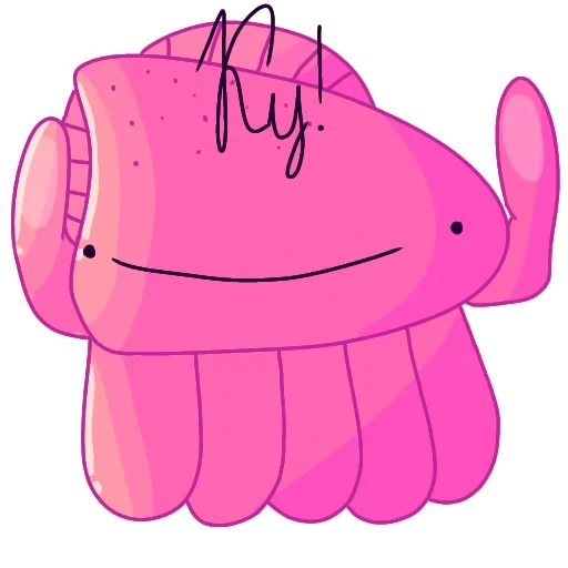 a toy, cartoons, pink whale, captain kraken, happy frends toothy