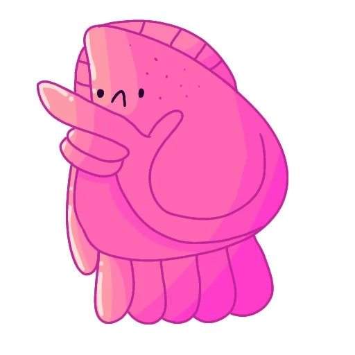a toy, blobfish, pink elephant, pink characters, spongeswap patrick