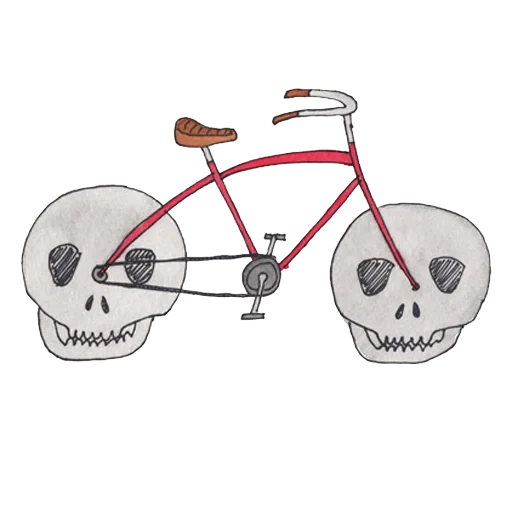 riding a bicycle, an old bicycle, draw a bicycle, skull bike, bicycle illustration