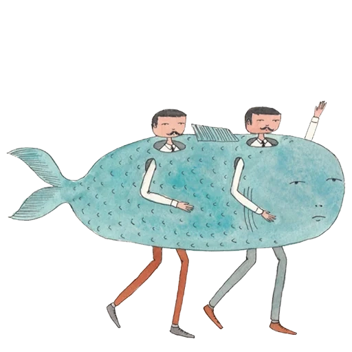 male, nonsense, fish illustration