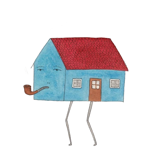 pequeña casa, residencial, cabañas de campo, decoración de la casa, vector de acuarela de cabaña