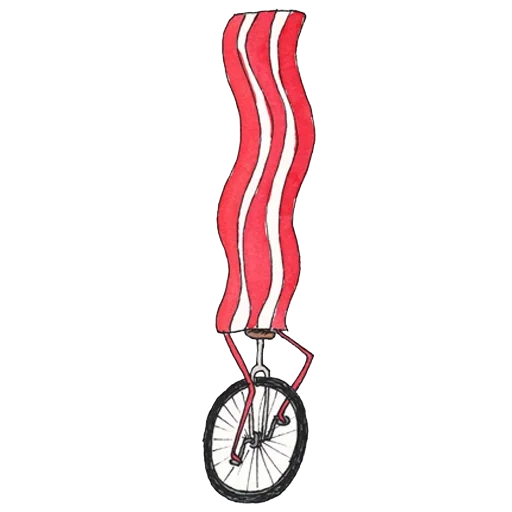 tiras, bicicleta, vetor de bacon, medo de desenhar linhas, scooter da unidade honda u3-x