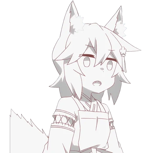kisumu, imagen de animación, sewayaki kitsune, shiro mori tres en blanco y negro, sewayaki kitsune no senko san