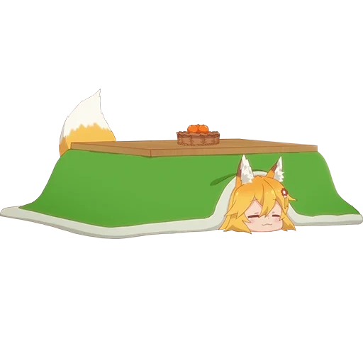 gatto, anime, i personaggi degli anime, anime dei cartoni animati, senko sotto kotatsu