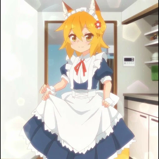 maid anime, sanko-san maid, maid anime art, the fox is sanko maid, fox sango maid anime