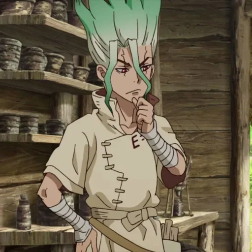 dr stone, stone sangku, senku stone, stone taju, musim pertama dr stone