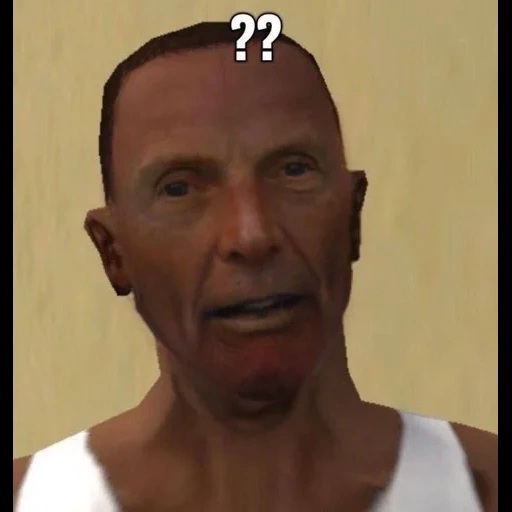 gta face, smiling face, carl johnson, king arthur, c.j meme smile