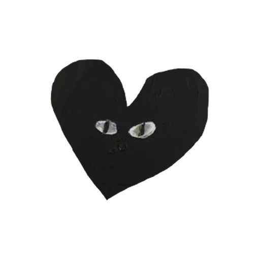 black heart, cdg hati hitam, mata hitam berbentuk hati, ikon comme des garcons, comme des garcons play logo