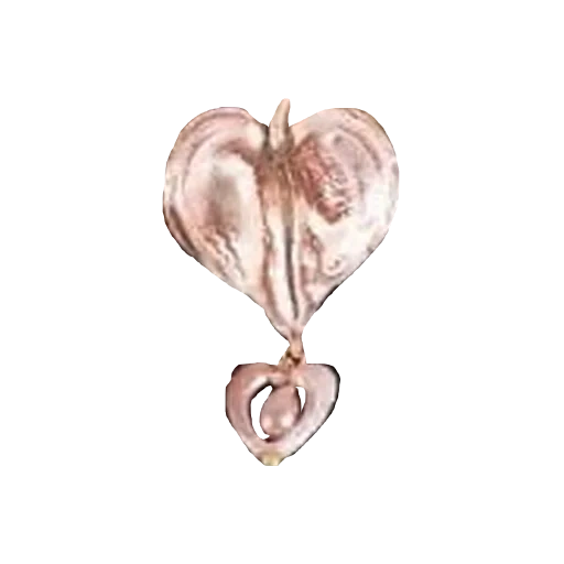 bijoux, bijoux, or rose en forme de cœur, feuille d'or rose en forme de cœur, pendentif pandora coeur rose