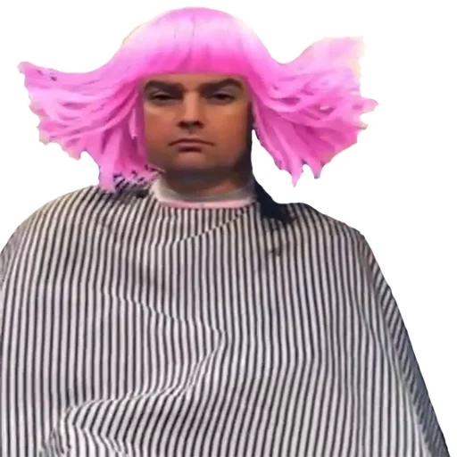 pria, manusia, meme btob, wig merah muda, pink afro-parat 9019