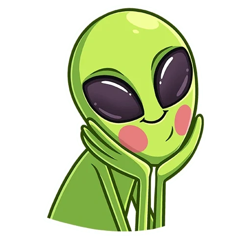 animación, alien, pendientes clonales, alien verde