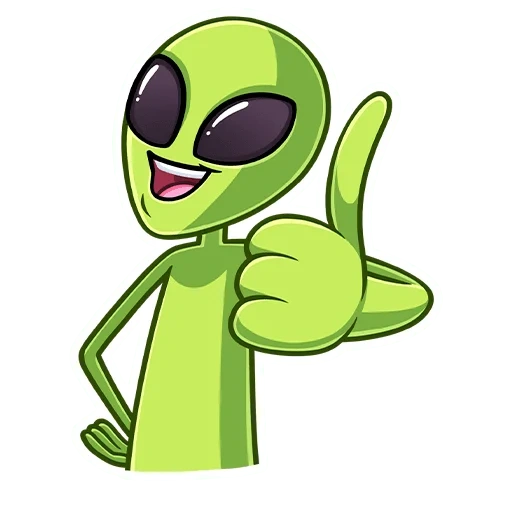 cloni serega, un nuovo disegno, alieno verde, l'alieno è cartone animato