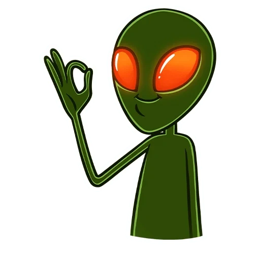 clones de boucles d'oreilles, alien vert, alien sur fond blanc, fond transparent pour enfants alien