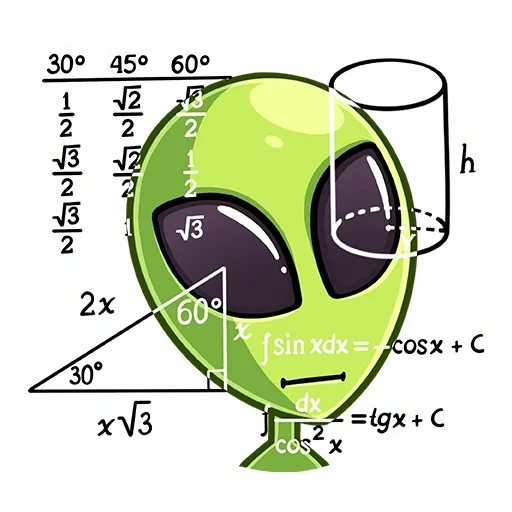 chalk board, green alien, the alien looks out, the green face of the alien, green alien head with a white background