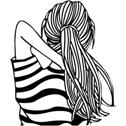 girl, figure, steam chart, braid coloring, sad girl sticker