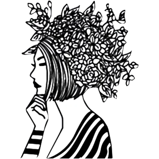 female, girl, women are beautiful, sad girl sticker, a girl with a corolla on her head