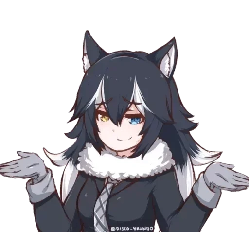 аниме тян волк, грей kemono friends, wolf kemono friends аниме, grey wolf kemono friends арты, gray wolf аниме kemono friends