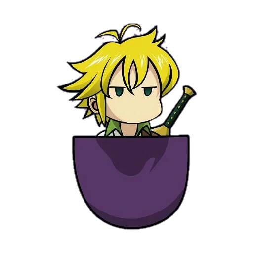 meliodas, anime meliodas, karakter anime, meliodas felek, tujuh dosa meliodas di chibi