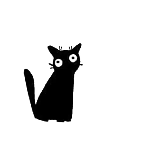 cat, black cat, the cat is black, the silhouette of a black cat, black cat cartoon