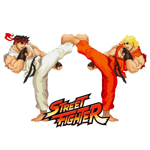 street feiter, street fighter iv, ryu ken street feeter, il combattente di strada ken ha colpito con un piede, super nintendo super street fighter ii i nuovi sfidanti