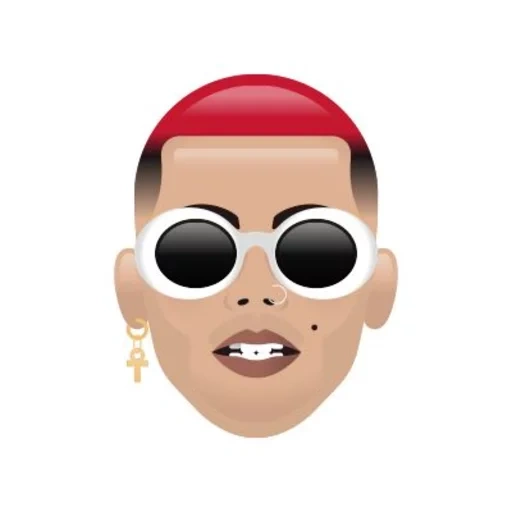 umano, faccia di animoji, pajing margot, bad bunny vector, bad bunny drawing