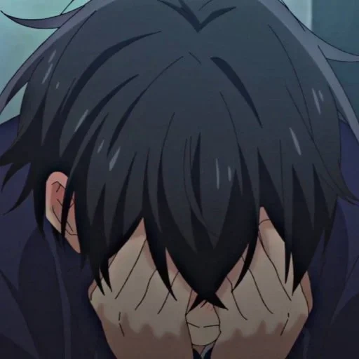 animação, arte de animação, personagem de anime, anime kun chorando, menino de anime triste
