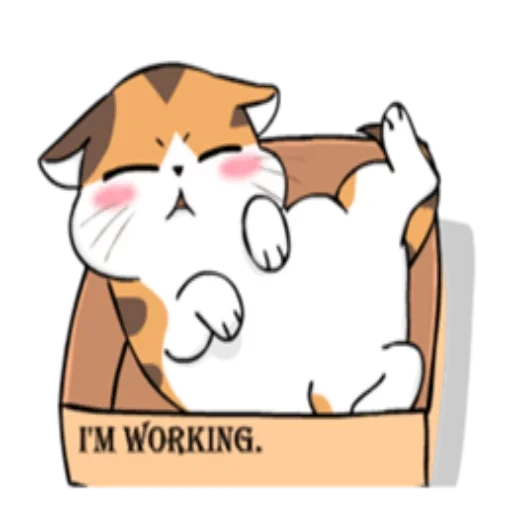 gatto, disegni di kawaii, disegni carini, una simpatica scatola per gatti, il gatto sarà abbracciato