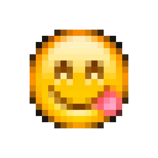 emoji, smiley, senyum lebar, pixel smiley, emotikon piksel monokrom