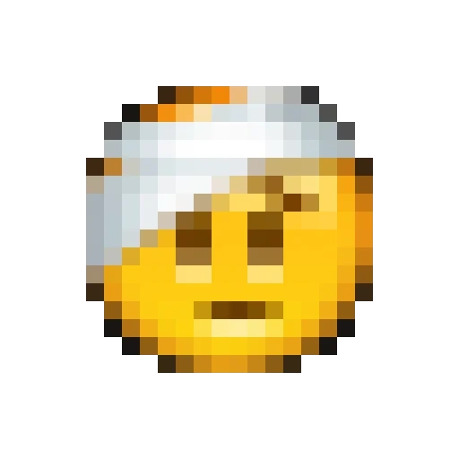 emoji, kolobok, smiley, pixel smiley, nachdenkliches lächeln pixel