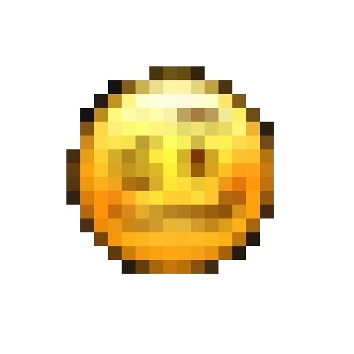 smiling face, pixel coin, pixel coin, coin pixel art, coin without background pixels