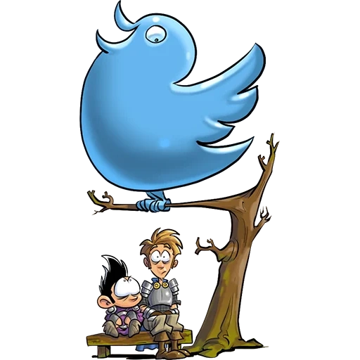 аниме, твиттер, твиттер лого, птица рисунок
