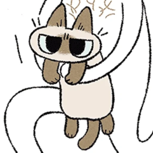 cat, twitter, hoshi luna diary, kitty siamese kawaii sticker